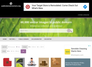 How publicdomainvectors.org looks like on a tablet such as an iPad.