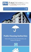 How publichousing.com looks like on a mobile device such as an iPhone.