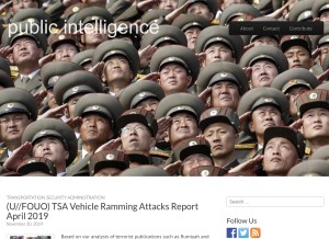 How publicintelligence.net looks like on a tablet such as an iPad.