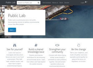 How publiclab.org looks like on a tablet such as an iPad.