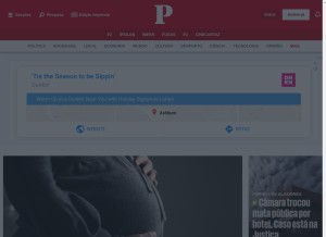 How publico.pt looks like on a tablet such as an iPad.