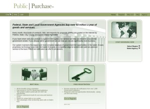 How publicpurchase.com looks like on a tablet such as an iPad.