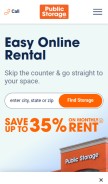How publicstorage.com looks like on a mobile device such as an iPhone.