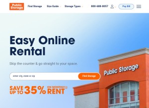 How publicstorage.com looks like on a tablet such as an iPad.