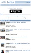 How publicsurplus.com looks like on a mobile device such as an iPhone.