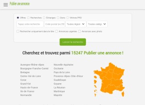 How publieruneannonce.com looks like on a tablet such as an iPad.