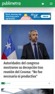 How publimetro.cl looks like on a mobile device such as an iPhone.
