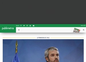 How publimetro.cl looks like on a tablet such as an iPad.