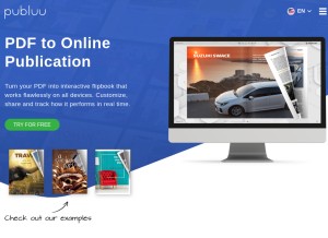 How publuu.com looks like on a tablet such as an iPad.
