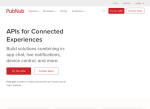 How pubnub.com looks like on a tablet such as an iPad.
