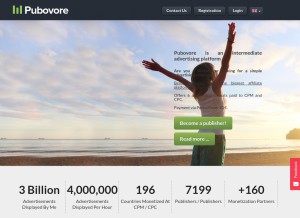 How pubovore.com looks like on a tablet such as an iPad.