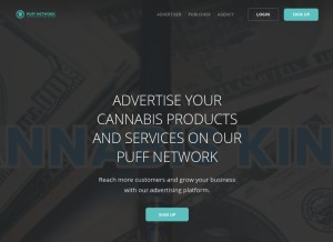 How puffnetwork.com looks like on a tablet such as an iPad.