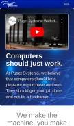 How pugetsystems.com looks like on a mobile device such as an iPhone.