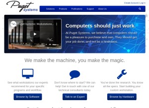 How pugetsystems.com looks like on a tablet such as an iPad.