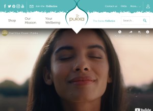 How pukkaherbs.com looks like on a tablet such as an iPad.