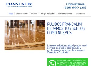 How pulidosfrancalim.com looks like on a tablet such as an iPad.