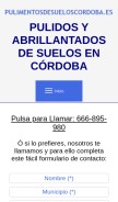 How pulimentosdesueloscordoba.es looks like on a mobile device such as an iPhone.