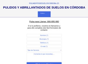 How pulimentosdesueloscordoba.es looks like on a tablet such as an iPad.