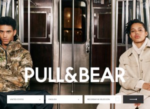 How pullandbear.com looks like on a tablet such as an iPad.