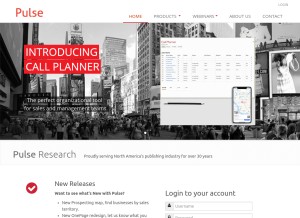How pulseresearch.com looks like on a tablet such as an iPad.