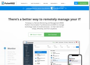 How pulseway.com looks like on a tablet such as an iPad.
