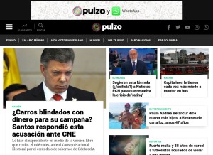 How pulzo.com looks like on a tablet such as an iPad.