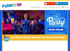 How pumpitupparty.com looks like on a tablet such as an iPad.