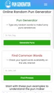 How pun-generator.org looks like on a mobile device such as an iPhone.