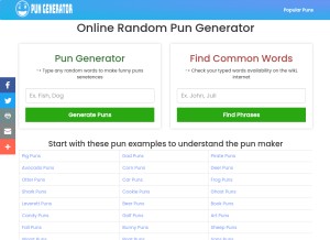 How pun-generator.org looks like on a tablet such as an iPad.