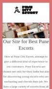 How punecityescort.com looks like on a mobile device such as an iPhone.