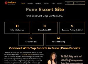 How puneescortsite.com looks like on a tablet such as an iPad.