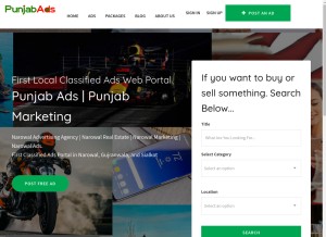 How punjabads.pk looks like on a tablet such as an iPad.