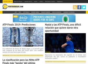 How puntodebreak.com looks like on a tablet such as an iPad.