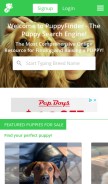 How puppyfinder.com looks like on a mobile device such as an iPhone.
