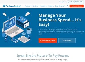How purchasecontrol.com looks like on a tablet such as an iPad.
