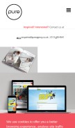 How pureagency.co.uk looks like on a mobile device such as an iPhone.