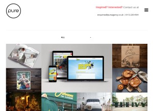 How pureagency.co.uk looks like on a tablet such as an iPad.