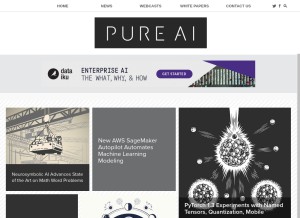 How pureai.com looks like on a tablet such as an iPad.