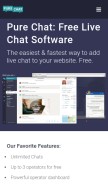 How purechat.com looks like on a mobile device such as an iPhone.