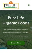 How purelifeorganicfoods.com looks like on a mobile device such as an iPhone.