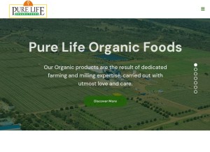 How purelifeorganicfoods.com looks like on a tablet such as an iPad.