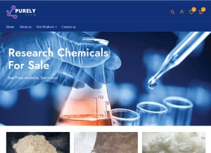 How purelychem.com looks like on a tablet such as an iPad.