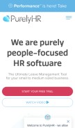How purelyhr.com looks like on a mobile device such as an iPhone.