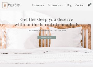 How purerest.com looks like on a tablet such as an iPad.