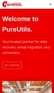 How pureutils.com looks like on a mobile device such as an iPhone.
