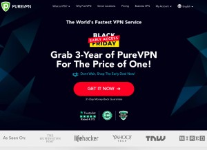 How purevpn.net looks like on a tablet such as an iPad.