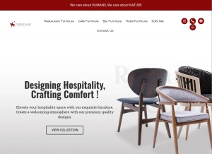 How purewood.in looks like on a tablet such as an iPad.