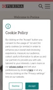 How purina.co.uk looks like on a mobile device such as an iPhone.
