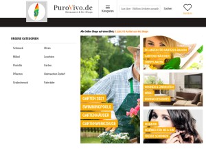 How purovivo.de looks like on a tablet such as an iPad.