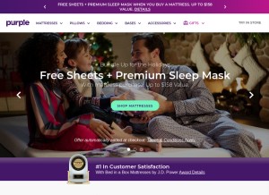 How purple.com looks like on a tablet such as an iPad.
